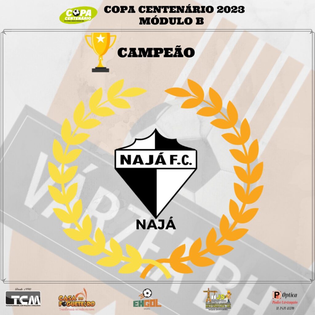 Najá conquista o título invicto da edição deste ano do Módulo B da Copa Centenário. A taça veio após a vitória de 2 a 1 nos pênaltis, contra o Nuhac, depois de empate, no tempo normal, por 2 a 2.