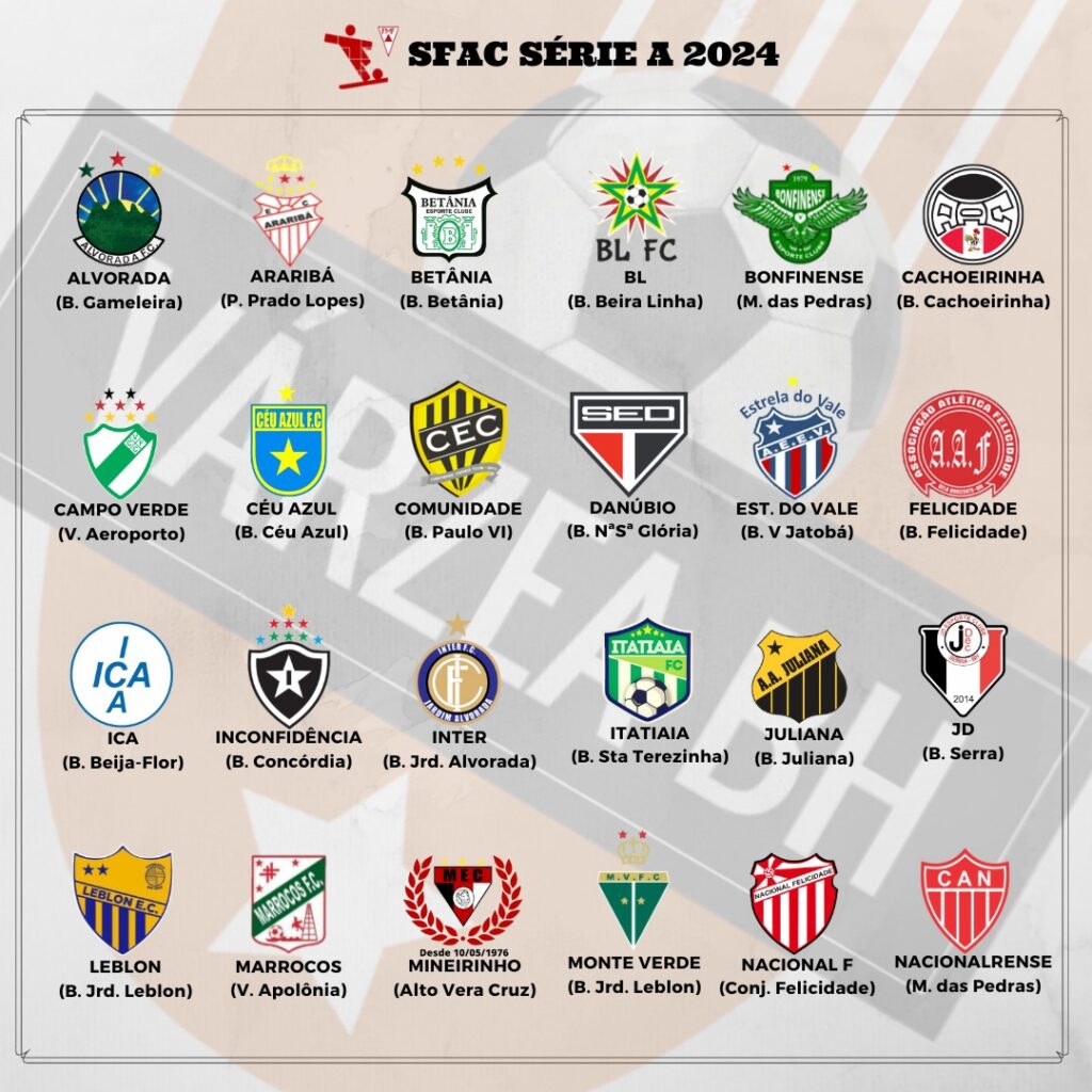Clubes convocados para disputar o SFAC Série A 2024