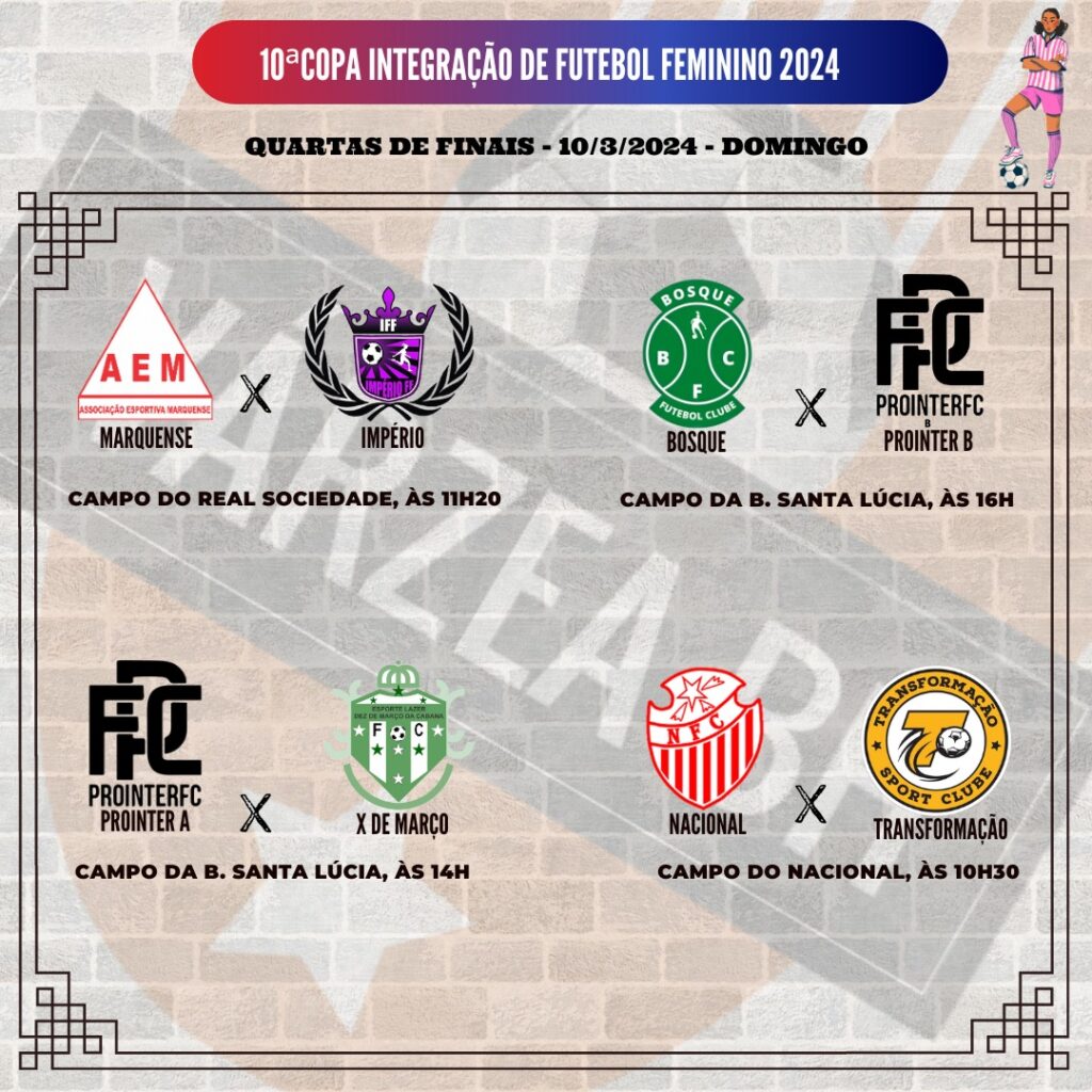 Partidas das quartas de finais da Copa Integração de Futebol Feminino